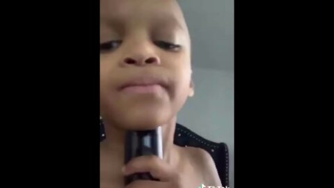 Kid uses grandmas voice box for auto tune