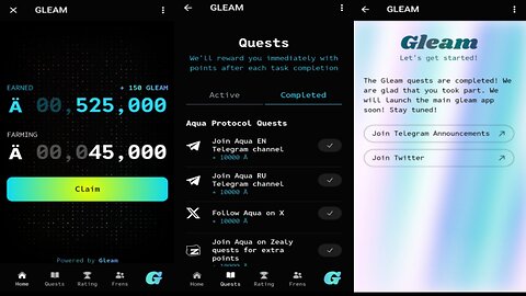 Gleam Aqua Protocol | Telegram mining Bot | Launching And Listing Coming Soon | Token Airdrop 2024