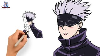 How To Draw Satoru Gojo Jujutsu Kaisen - Easy Tutorial