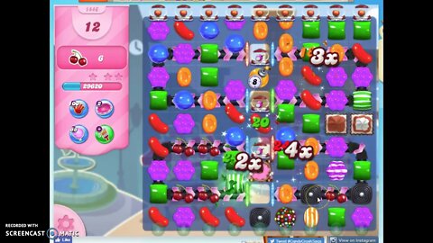 Candy Crush Level 1446 Audio Talkthrough, 3 Stars 0 Boosters