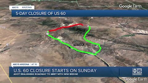 U.S. 60 closure starts on Sunday