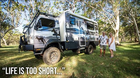 Couple retire to live their dream. Overlanding Australia's outback in a Mitsubishi Fuso Camper!