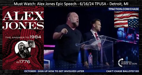 🔴🇺🇸 MUST WATCH: ALEX JONES EPIC SPEECH❗️▪️ 6/16/24 TPUSA DETROIT