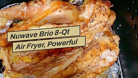 Nuwave Brio 8-Qt Air Fryer, Powerful 1800W, Easy-to-Read Cool White Display, 50°-400°F Temp Con...