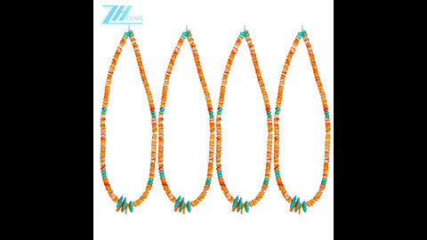 Natural turquoise roundle beads and spiny oyster beads choker simple handmade