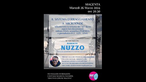 Convegno Magenta 26/3/2024: "Il sistema a radiofrequenze "5G" in realtà è un'arma militare inventata fine anni '40 dall'URSS"INVENTATA FINE ANNI '40 DALL' URSS [in descrizione i link delle fonti]