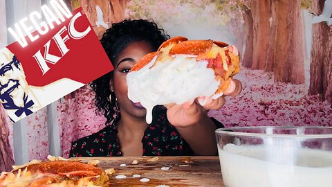 VEGAN KFC CHIZZA MUKBANG| LIFE PATH 7