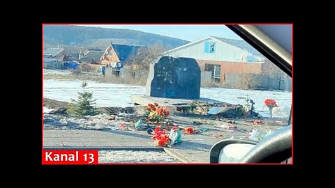 Ukrainian drone strikes a monument dedicated to fallen Russian soldiers in Russia