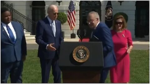 Joe Biden Forgets He Already Shook Senator Chuck Schumer's Hand