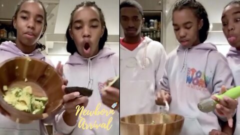 Diddy's Twin Daughters Cook Chipotle Rice Bowl! 👩🏽‍🍳👩🏽‍🍳