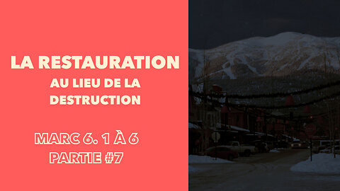 La restauration au lieu de la destruction