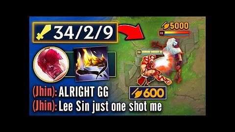 WHAT HAPPENS WHEN LEE SIN GETS HUBRIS AT 5 MINUTES? (600 AD, ONE SHOT EVERYTHING)