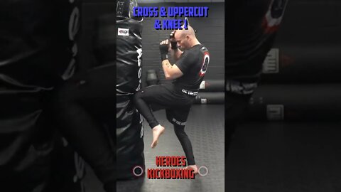 Heroes Training Center | Kickboxing & MMA "How To Double Up" Cross & Uppercut & Knee 1 | #Shorts