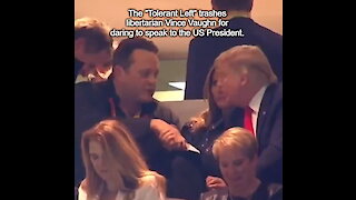 Libtards attacks Vince Vaughn for talking to Trump at LSU-Clemson championship game