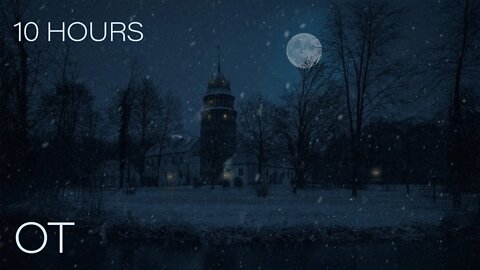 Moonlit Blizzard at Castle Diepholz | Howling Wind & Blowing Snow Ambience | Relax | Study | Sleep