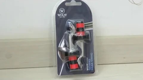 2 Tampas para Vinho Wolff de Aço Inox 10cm x 3cm