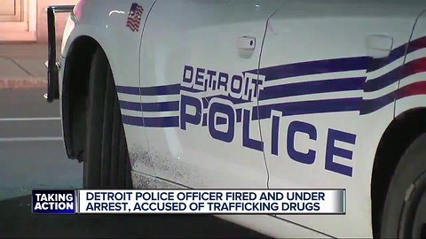 Detroit police officer fired for allegedly trafficking drugs