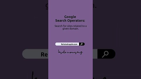 Learn how to search for related websites with just one Google Search Operator #googlesearch #shots