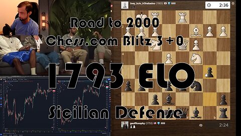 Road to 2000 #179 - 1793 ELO - Chess.com Blitz 3+0 - Sicilian Defense