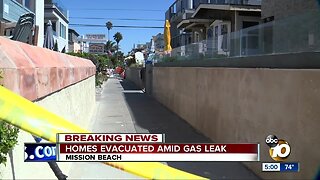 Mission Beach homes evacuated amid gas leak