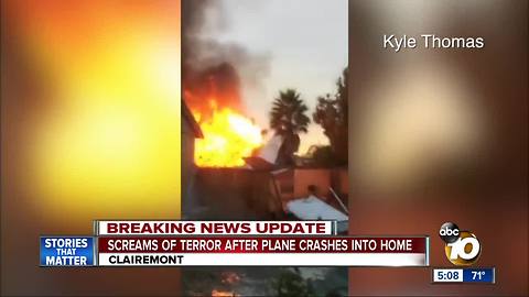 Screams of terror caught on camera after plane crashes into home