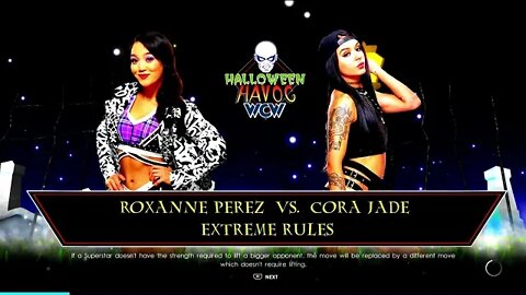 NXT Halloween Havoc 2022 Roxanne Perez vs Cora Jade in a Weapons Wild match