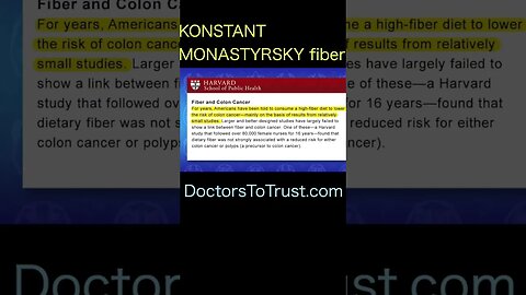 DR KONSTANTIN MONASTYRSKY Studies show it is NOT linked with colon cancer