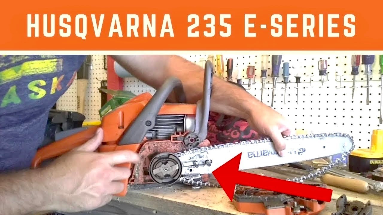 How to tighten chain on Husqvarna 235 eseries chainsaw