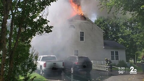 Family escapes from burning home in Harford County