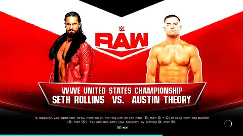 WWE Monday Night Raw Seth Freakin Rollins vs Austin Theory for the WWE United States Championship