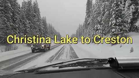 Traveling Christina Lake to Creston, BC Feb 2022