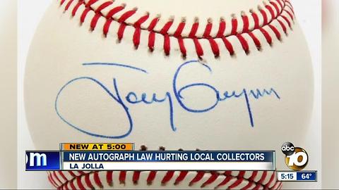 New autograph law hurting San Diegan collectors