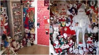 Homem decora casa com mais 300 Papais Noéis!