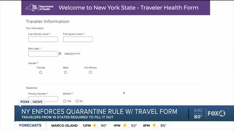 New York enforces quarantine rule