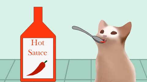 Pop Cat eats hot sauce | cats meowing