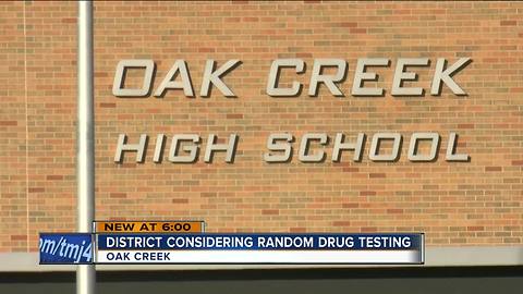 Oak Creek considers randomly drug testing certain students