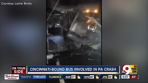 Cincinnati-bound bus involved in PA crash