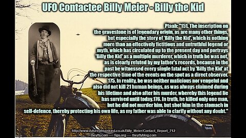 Billy Meier UFO Contact Reports - The Truth of Billy The Kid & Billy Meier