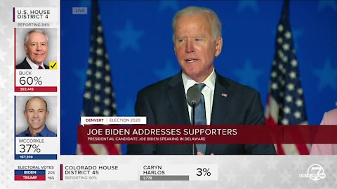 Joe Biden addresses supporters