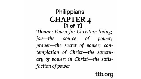 Philippians Chapter 4 (Bible Study) (1 of 7)