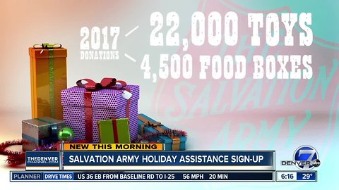 The Salvation Army begins to register families for Christmas assistance