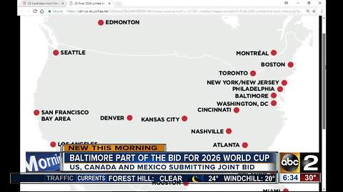 Baltimore part of the bid for the 2026 World Cup