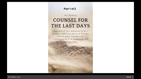 Counsel for the Last Days part 1