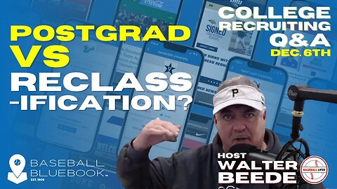 Tuesdays Q & A Dec 6 2022 - Post Graduate School VS Reclassification #baseball #youtubeshorts