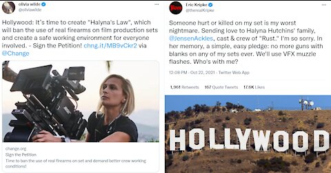 Hollywood Actors aka Elitist Job Killers, Want to End Movie Set Armorer Jobs with HALYNA'S LAW