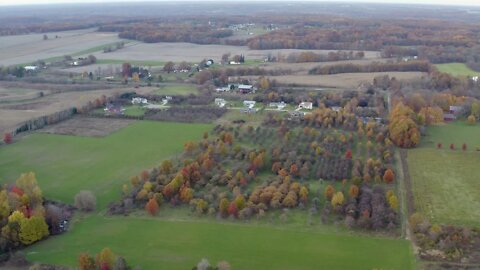 Aerial flyover of the farm