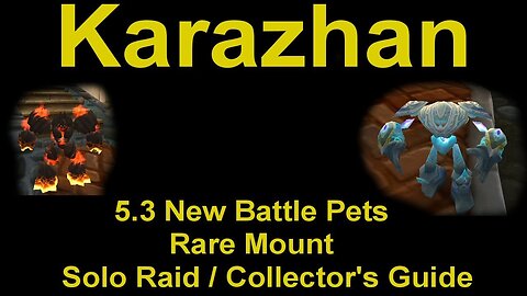 Karazhan 5.3 new battle pets | rare mount solo farm guide (Burning Crusade raid)