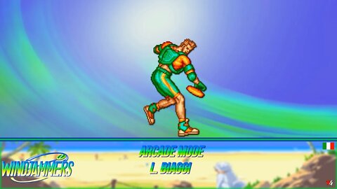 Windjammers 🥏 : Arcade Mode - L.Biaggi 🇮🇹