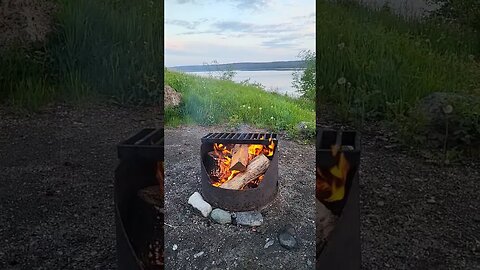 Chimney lake bc relaxing around the campfire #roadtripdream #exploring #camping