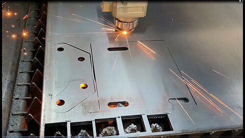 Cutting a Dual Alternator Bracket - 1500 Watt Fiber Laser slicing 1/4" Steel Like Butter. CLEAN